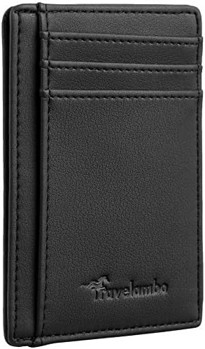 Front Pocket Minimalist Leather Slim Wallet RFID Blocking