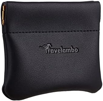 Leather Squeeze Coin Purse Pouch Change Holder - 01 Vintage Black