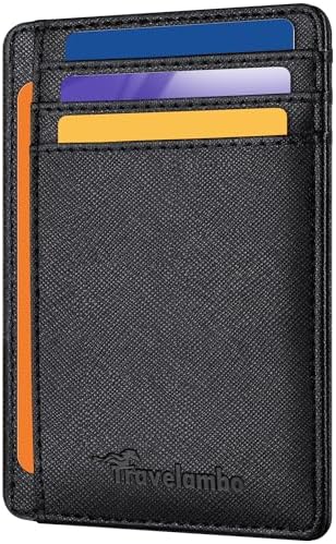 Slim Wallet Front Pocket Minimalist Leather RFID Blocking